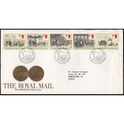 Gran Bretaña 1135/39 1984 SPD FDC Bicentenario Servicio de Transporte de Correo Sobre primer díaarteros