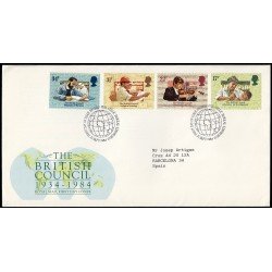 Gran Bretaña 1146/49 1984 SPD FDC 50 Años del Consejo Británico Sobre primer día