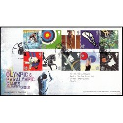 Gran Bretaña 3199/08 2009 SPD FDC Juegos Olímpicos y Paralímpicos Londres 2012 Sobre primer día Gran Bretaña 3199/08 2009 SPD FDC Juegos Olímpicos y Paralímpicos Londres 2012 Sobre primer día