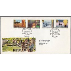 Gran Bretaña 1210/13 1986 SPD FDC Año de la Industria Sobre primer día
