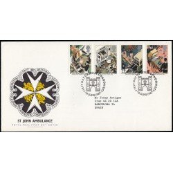Gran Bretaña 1270/73 1987 SPD FDC Centenario Ambulancias St. John Sobre primer d Gran Bretaña 1270/73 1987 SPD FDC Centenario Ambulancias St. John Sobre primer d