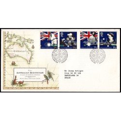 Gran Bretaña 1315/18 1988 SPD FDC Bicentenario de Australia Sobre primer día