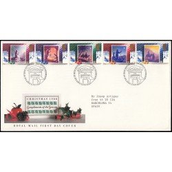 Gran Bretaña 1358/62 1988 SPD FDC Navidad Sobre primer día