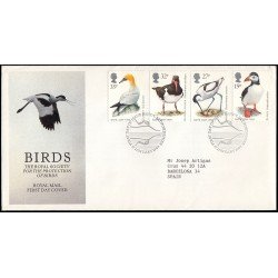Gran Bretaña 1363/66 1989 SPD FDC Centenario Real Sociedad de Protección de Pájaros Sobre primer día