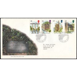 Gran Bretaña 1384/87 1989 SPD FDC Arqueología Industrial Sobre primer día Gran Bretaña 1384/87 1989 SPD FDC Arqueología Industrial Sobre primer día