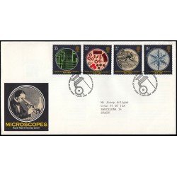 Gran Bretaña 1396/99 1989 SPD FDC 150 Años Real Sociedad de Microscopio Sobre primer día Gran Bretaña 1396/99 1989 SPD FDC 150 Años Real Sociedad de Microscopio Sobre primer día