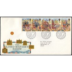Gran Bretaña 1410/14 1989 SPD FDC 800 Años de la Oficina del Alcalde de Londres Sobre primer día Gran Bretaña 1410/14 1989 SPD FDC 800 Años de la Oficina del Alcalde de Londres Sobre primer día