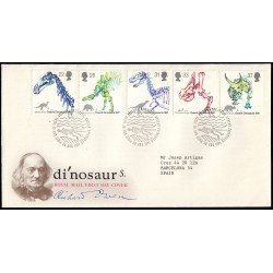 Gran Bretaña 1556/60 1991 SPD FDC Denominación Dinosaurios por Sir Richard Owen Sobre primer día Gran Bretaña 1556/60 1991 SPD FDC Denominación Dinosaurios por Sir Richard Owen Sobre primer día