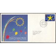 Gran Bretaña 1637 1992 SPD FDC Inicio Mercado Único Europeo Sobre primer día