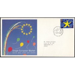 Gran Bretaña 1637 1992 SPD FDC Inicio Mercado Único Europeo Sobre primer día Gran Bretaña 1637 1992 SPD FDC Inicio Mercado Único Europeo Sobre primer día