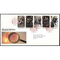Gran Bretaña 1698/02 1993 SPD FDC Centenario de la muerte del personaje Sherlock Holmes Sobre primer día Gran Bretaña 1698/02 1993 SPD FDC Centenario de la muerte del personaje Sherlock Holmes Sobre primer día