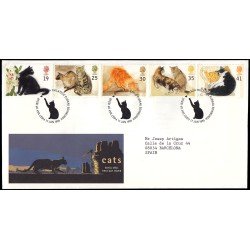 Gran Bretaña 1789/93 1995 SPD FDC Gatos Acuarelas de Elizabeth Blackadder Philatelic Bureau Sobre primer día Gran Bretaña 1789/93 1995 SPD FDC Gatos Acuarelas de Elizabeth Blackadder Philatelic Bureau Sobre primer día