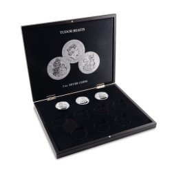 Leuchtturm 368022 Estuches VOLTERRA para 10 monedas de plata de 2 onzas Tudor Beasts