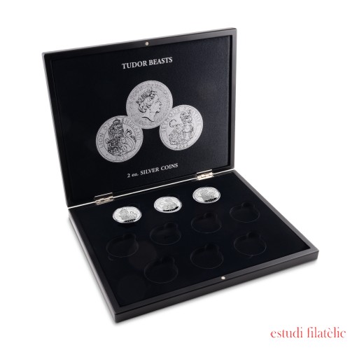 Leuchtturm 368022 Estuches VOLTERRA para 10 monedas de plata de 2 onzas Tudor Beasts