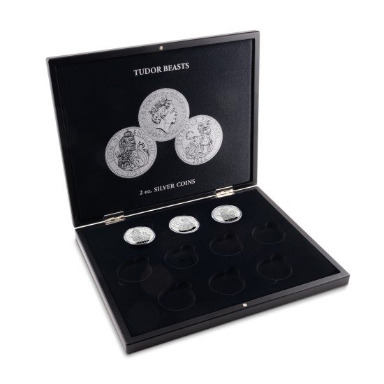 Leuchtturm 368022 Estuches VOLTERRA para 10 monedas de plata de 2 onzas Tudor Beasts