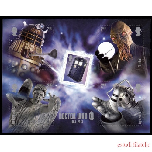 Gran Bretaña  HB 100 2013 Clásicos de la televisión 50 años serie Doctor Who MNH