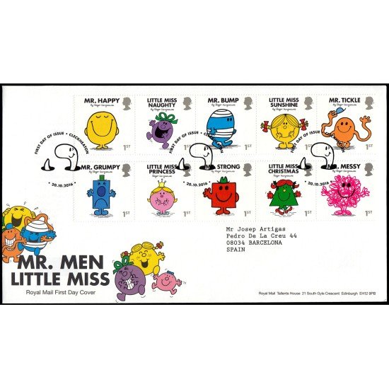 Gran Bretaña 4361/70 2016 SPD FDC 45 Aniv. Libros infantiles Mr.Men Little Miss Sobre primer día Cleckheaton Gran Bretaña 4361/70 2016 SPD FDC 45 Aniv. Libros infantiles Mr.Men Little Miss Sobre primer día Cleckheaton