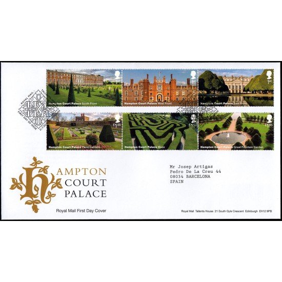 Gran Bretaña 4652/57 2018 SPD FDC Patrimonio Castillo de Hampton Court Sobre primer día Tallents House Gran Bretaña 4652/57 2018 SPD FDC Patrimonio Castillo de Hampton Court Sobre primer día Tallents House