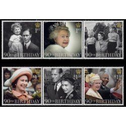Gran Bretaña 4285/90 2016 90 Aniv. S.M. la Reina Isabel II MNH Gran Bretaña 4285/90 2016 90 Aniv. S.M. la Reina Isabel II MNH