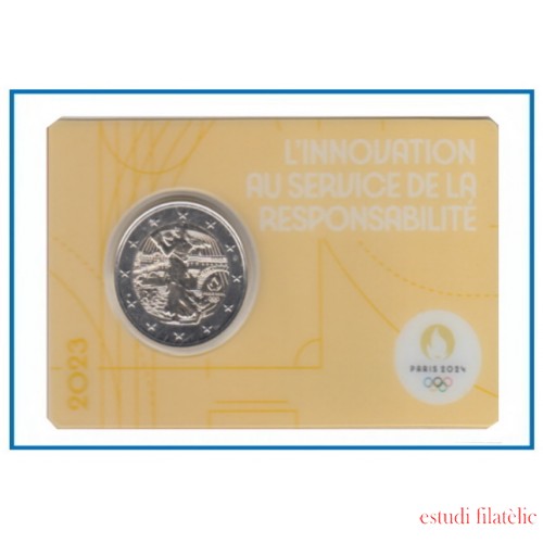 Francia France 2023 Cartera Oficial Coin Card 2€ euros conm. 3a París 2024