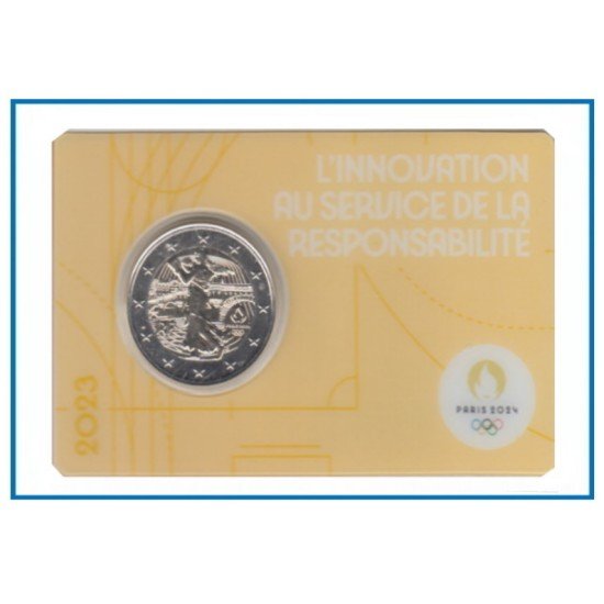 Francia France 2023 Cartera Oficial Coin Card 2€ euros conm. 3a París 2024 Francia France 2023 Cartera Oficial Coin Card 2€ euros conm. 3a París 2024