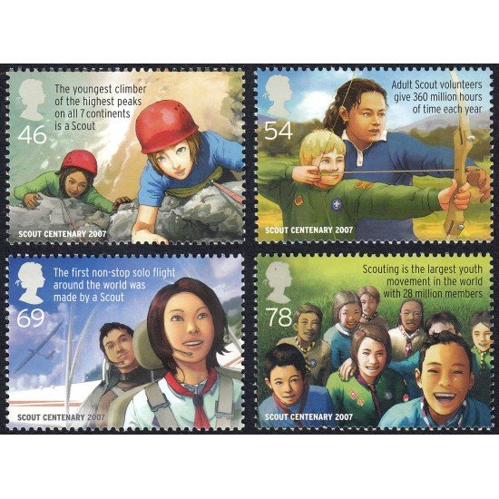 Gran Bretaña 2918/21 2007 Centenario Scouts MNH Gran Bretaña 2918/21 2007 Centenario Scouts MNH