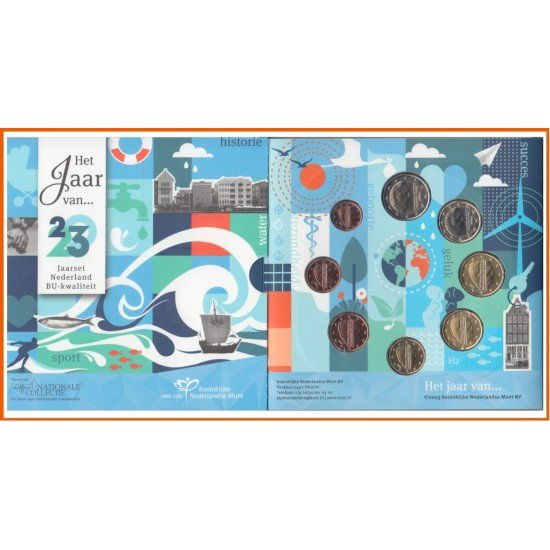 Holanda 2023 Cartera Oficial Monedas € euros BU Los 4 Elementos - El agua - Holanda 2023 Cartera Oficial Monedas € euros BU Los 4 Elementos - El agua -
