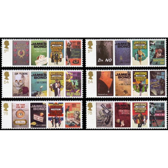 Gran Bretaña 2965/70 2008 James Bond de Ian Fleming MNH Gran Bretaña 2965/70 2008 James Bond de Ian Fleming MNH