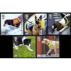 Gran Bretaña 2972/76 2008 Fauna Perros trabajando MNH Gran Bretaña 2972/76 2008 Fauna Perros trabajando MNH
