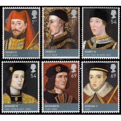 Gran Bretaña 2977/82 2008 Reyes británicos Casas de Lancaster y York MNH Gran Bretaña 2977/82 2008 Reyes británicos Casas de Lancaster y York MNH
