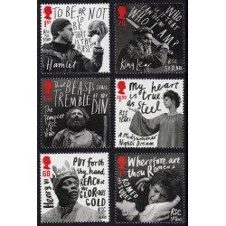 Gran Bretaña 3481/86 2011 50 Aniv. Real Compañía Shakespeare MNH Gran Bretaña 3481/86 2011 50 Aniv. Real Compañía Shakespeare MNH