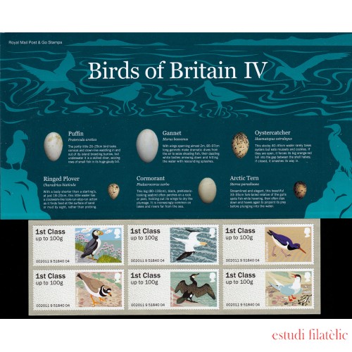 Gran Bretaña 21/26 2011 Distribuidores Fauna Pájaros (IV) Carpeta Oficial SPD FDC