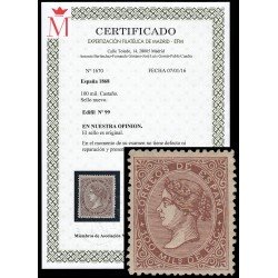 España Spain 99 1868 Isabel II MH España Spain 99 1868 Isabel II MH