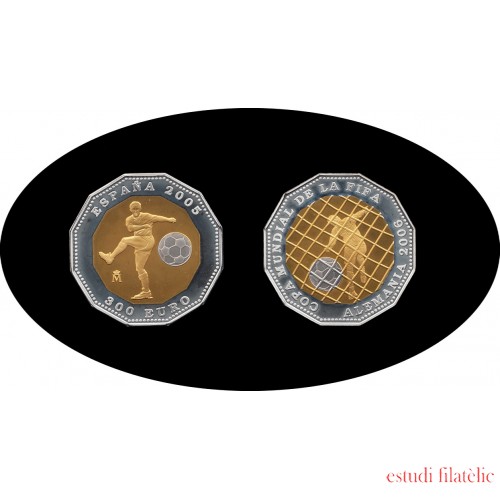 España Spain 2005 300€ Fifa Alemania 2006 fútbol bimetálica oro gold Tirada :804