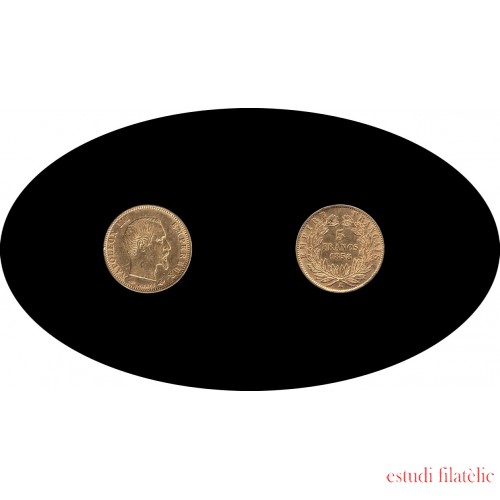 Francia France 5 francs 1858 Paris A oro gold Au