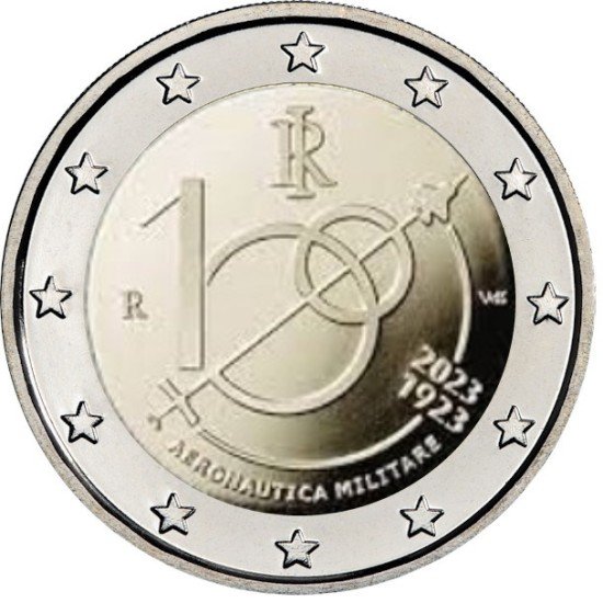 Italia 2023 2 € euros conmemorativos Fuerza Aérea Italiana