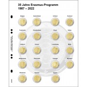 Lindner MU2E30 Hojas individuales pre-impresa para monedas de 2 € conmemorativos