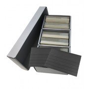 Lindner S4802B Caja de archivo PRESTO A5 equipada con 600 fichas en formato 210 x 148 mm con 5 tiras