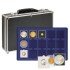 Lindner 2338M-120 Maletín grande para colección de monedas con 8 tableros azul para 616 monedas o cápsulas para monedas de hasta un diámetro de 24