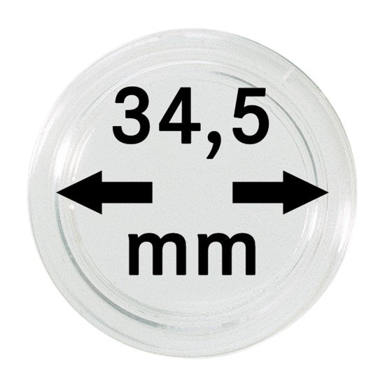 Lindner 2250345P Cápsulas para monedas, diámetro interno 34,5 mm. Paquete de 10 unidades Lindner 2250345P Cápsulas para monedas, diámetro interno 34,5 mm. Paquete de 10 unidades