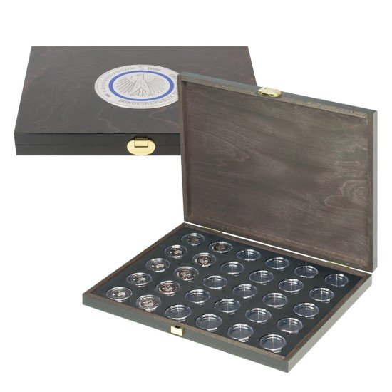 Lindner SO2491BS-2K EDICIÓN ESPECIAL - Estuche para monedas CARUS-1 BLACK SAMT para 30 monedas de 5 € de Alemania encapsuladas incl. Cápsulas Lindner SO2491BS-2K EDICIÓN ESPECIAL - Estuche para monedas CARUS-1 BLACK SAMT para 30 monedas de 5 € de Alemania encapsuladas incl. Cápsulas