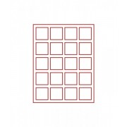 Lindner 2870E  Bandeja de terciopelo RAUCHGLAS (vidrio ahumado) con 20 casilleros cuadrados 47 x 47 mm 