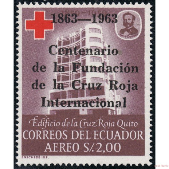 Ecuador A- 407 1963 Aéreo Cº Cruz Roja Red Cross MH Ecuador A- 407 1963 Aéreo Cº Cruz Roja Red Cross MH