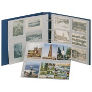 Lindner S3000PK-B + 2x 3060P Tapa de anillos STANDARD XL incl. 20 hojas para cartas postales, 2da elección - azul