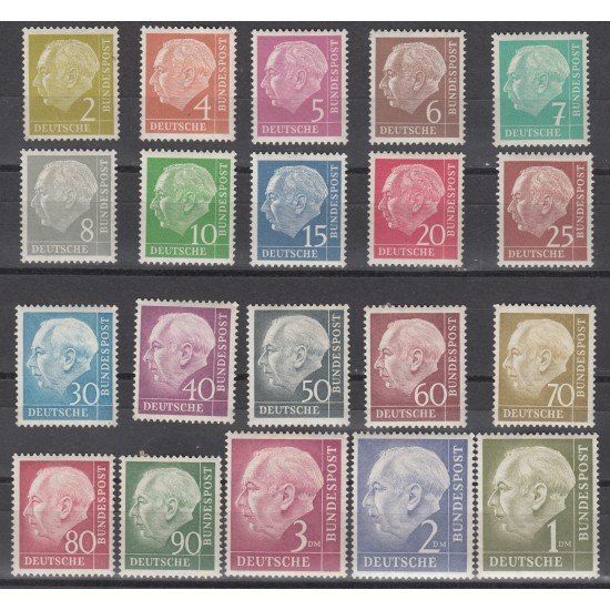 Alemania Federal -  62A/72B - GERMANY  1953-54 70º Aniv. del presidente Thedore Heuss (fijasellos)