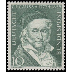 Alemania Federal Germany 80 1955 Centenario de la muerte del astrónomo y matemático Carl Friedrich Gauss (1777-1855) MNH Alemania Federal Germany 80 1955 Centenario de la muerte del astrónomo y matemático Carl Friedrich Gauss (1777-1855) MNH