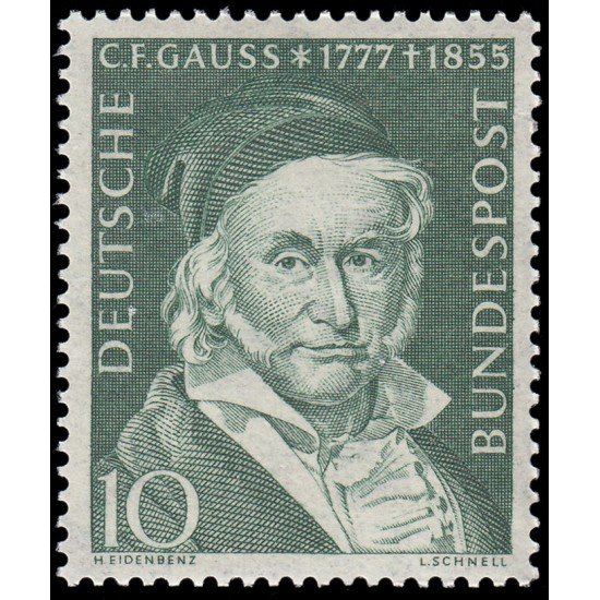 Alemania Federal Germany 80 1955 Centenario de la muerte del astrónomo y matemático Carl Friedrich Gauss (1777-1855) MNH Alemania Federal Germany 80 1955 Centenario de la muerte del astrónomo y matemático Carl Friedrich Gauss (1777-1855) MNH