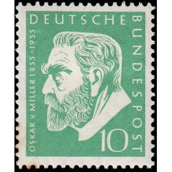 Alemania Federal Germany 85 1955 Centenario de a muerte del fundador del Museo nacional Oskar von Miller (1855-1934) MH Alemania Federal Germany 85 1955 Centenario de a muerte del fundador del Museo nacional Oskar von Miller (1855-1934) MH