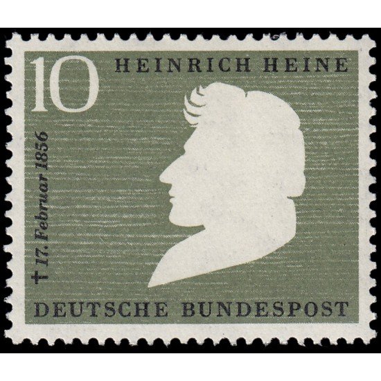 Alemania Federal 103 GERMANY 1956 Centenario de la muerte del poeta Heinrich Heine (1797-1856) MNH Alemania Federal 103 GERMANY 1956 Centenario de la muerte del poeta Heinrich Heine (1797-1856) MNH