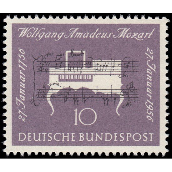 Alemania Federal Germany 105 1956 Bicentenario del nacimiento de Mozart  MNH